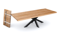 Tischplatte Esstisch Ansteckplatte Massivholz Baumkante natürlich Eiche rustikal