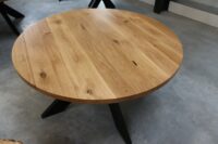 Eiche Rustikal Tisch Rund 4cm - 140cm Spider