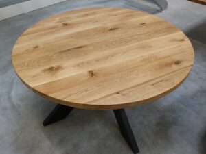 Eiche Rustikal Tisch Rund 4cm - 140cm Spider