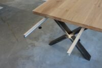 Tisch mit Baumkante und Ansteckplatte 180x80cm