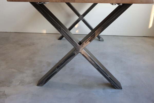 Tisch mit Baumkante und Ansteckplatte 180x80cm
