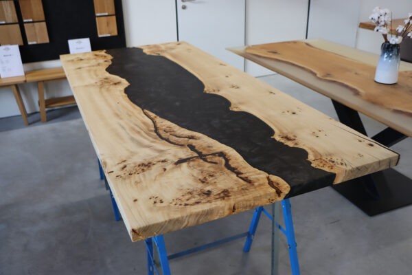 Tischplatte aus Pappel Epoxidharz, Rivertable in 200x90cm