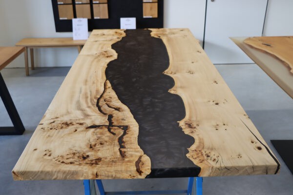 Tischplatte aus Pappel Epoxidharz, Rivertable in 200x90cm