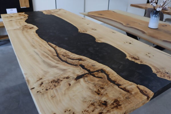 Tischplatte aus Pappel Epoxidharz, Rivertable in 200x90cm